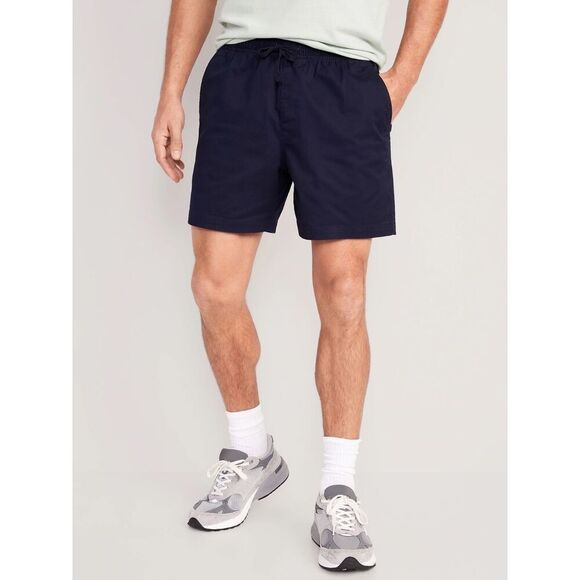 Mens Old Navy Blue Built-In Flex Twill Drawstring Jogger Shorts - Sz S - Picture 1 of 2